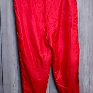 Striking Red Lined 100% Silk Pants